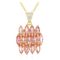 Gouden halsketting met Onverhitte Padparadscha Saffieren (AMAYANI)