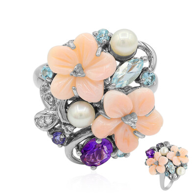 Zilveren ring met parelmoer