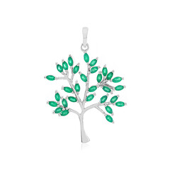 Zilveren hanger met Groene onyxen