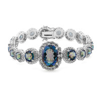 Zilveren armband met een blauwe mystieke kwarts