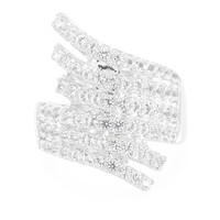 Zilveren ring met witte topaasstenen