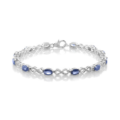 Zilveren armband met blauwe saffieren