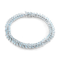 Zilveren armband met hemel-blauwe topaasstenen