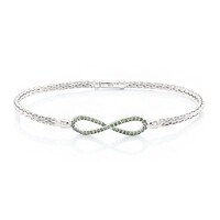 Zilveren armband met groene diamanten