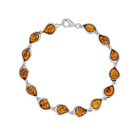 Zilveren armband met Baltische barnsteen