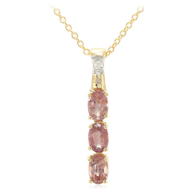 Gouden halsketting met Onverhitte Padparadscha Saffieren (AMAYANI)