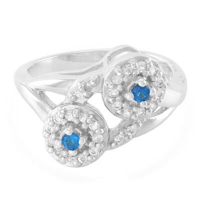 Zilveren ring met neon blauwe apatieten