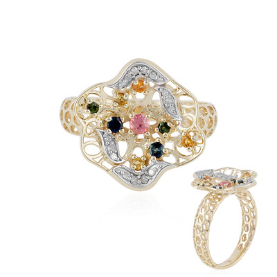 Gouden ring met een roze toermalijn (Ornaments by de Melo)
