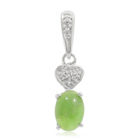 Zilveren hanger met een keizerlijk chrysopraas