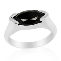 Zilveren herenring met een zwarte spinel
