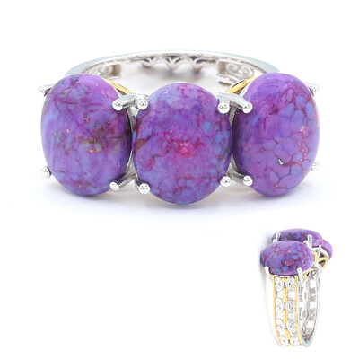 Zilveren ring met Paarse Kingman Mohave Turkooisen (Gems en Vogue)