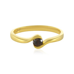 Zilveren ring met een I4 Rode DIamant