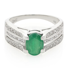 Zilveren ring met een Bahia-smaragd