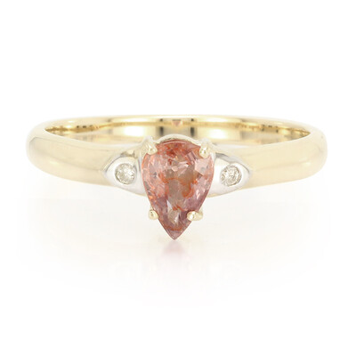 Gouden ring met een Onverhitte Padparadscha Saffier