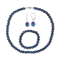 Zilveren set met Blauwe Lavastenen