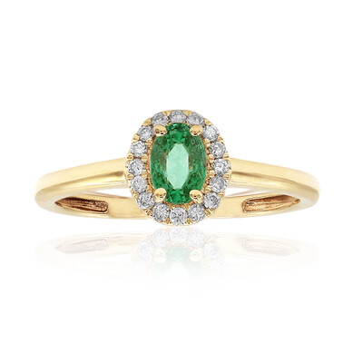 Gouden ring met een AAA Zambia smaragd