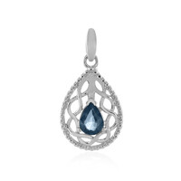 Zilveren hanger met een blauwe saffier