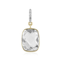 Gouden hanger met een witte topaas