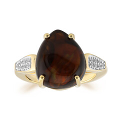 Gouden ring met een vuur agaat