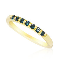 Gouden ring met blauwe SI2 diamanten