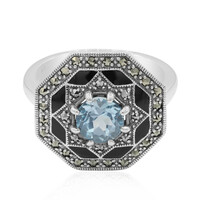 Zilveren ring met een hemel-blauwe topaas