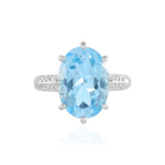 Zilveren ring met een hemel-blauwe topaas