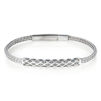 Zilveren armband met blauwe diamanten