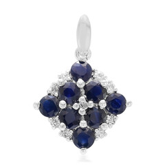 Zilveren hanger met blauwe saffieren
