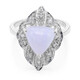 Zilveren ring met een blauwe kant agaat