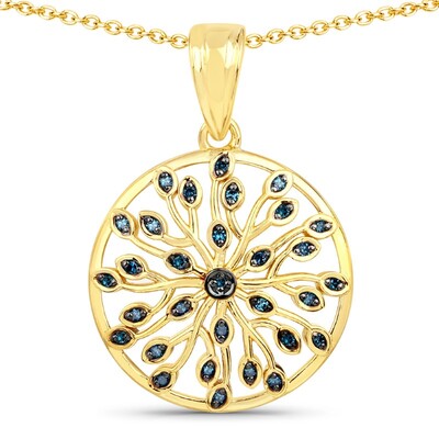 Zilveren halsketting met PK blauwe diamanten