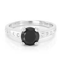 Zilveren ring met een zwarte spinel