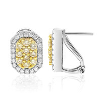 Gouden oorbellen met gele S12 diamanten (CIRARI)
