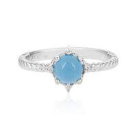 Zilveren ring met een Blauwe chalcedoon