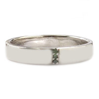 Zilveren ring met groene diamanten