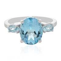 Zilveren ring met een hemel-blauwe topaas