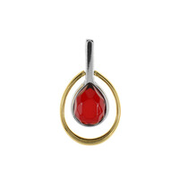Zilveren hanger met een Rode Colombiaanse Barnsteen
