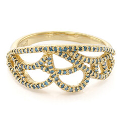 Zilveren ring met Fancy diamanten