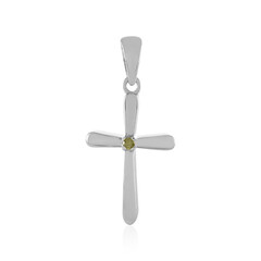 Zilveren hanger met een I3 Gele Diamant