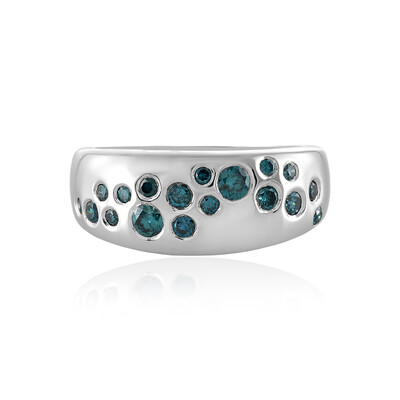Zilveren ring met I3 Champagne Diamanten