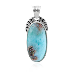 Zilveren hanger met een Koper Larimar