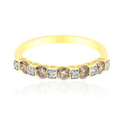 Gouden ring met SI2 Bruine Diamanten