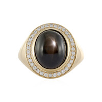 Gouden ring met een zwarte ster saffier