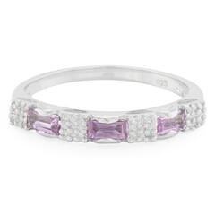Zilveren ring met Onverhitte Purper Saffieren