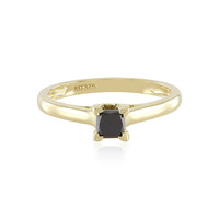 Gouden ring met een zwarte diamant