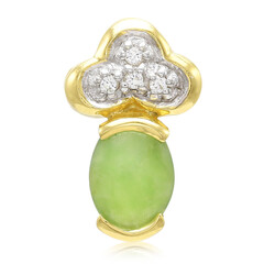 Zilveren hanger met een keizerlijk chrysopraas