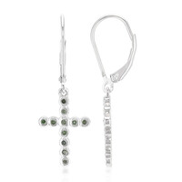 Zilveren oorbellen met Fancy diamanten