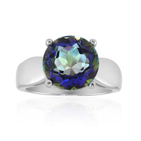Zilveren ring met een blauwe mystieke kwarts