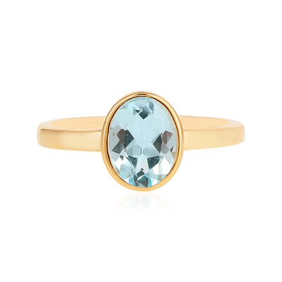 Zilveren ring met een hemel-blauwe topaas