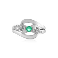 Zilveren ring met een Columbiaanse smaragd