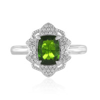 Zilveren ring met een Russische diopsied